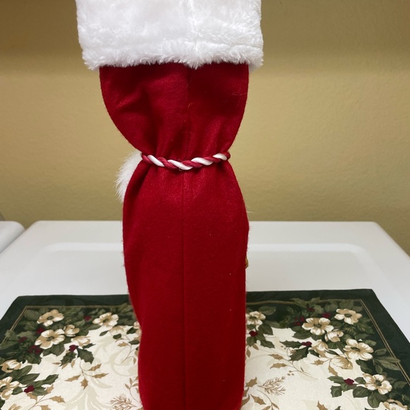 NWOT Christmas Wine Gift Bag. Red “From Santa” Trimmed with White Faux Fur. - Picture 5 of 5